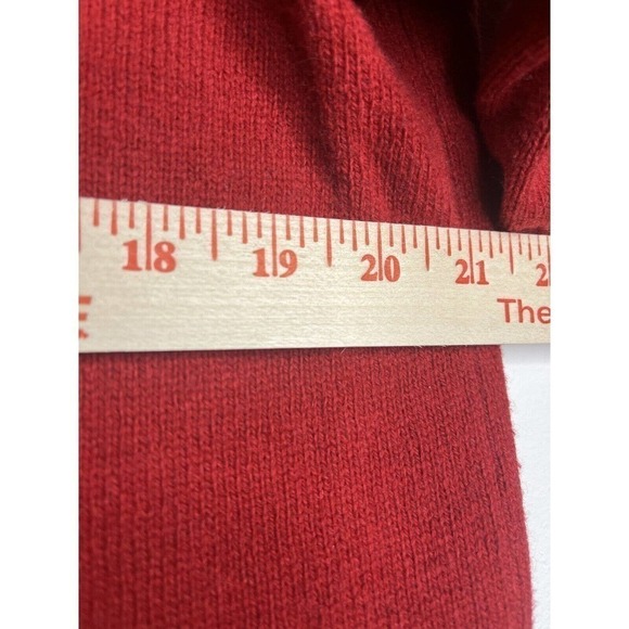 EDDIE Bauer Wool Blend Sweater 1/4 Zip up Large Red Stripes - Picture 9 of 9